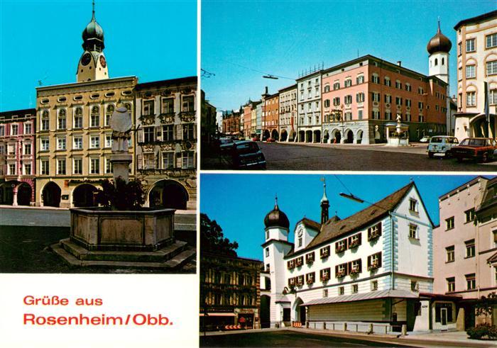 Rosenheim  Bayern Brunnen Stadtplatz Ortspartie