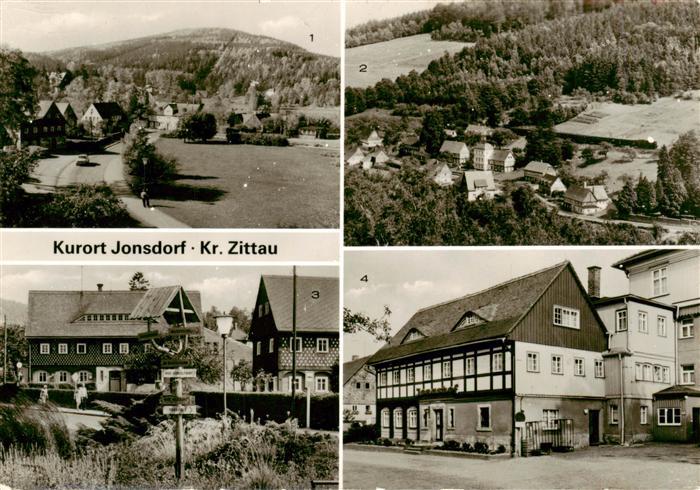 Jonsdorf Saechsische Schweiz Blick zum Buchberg Teilansicht mit Kleinbahn Ortsan