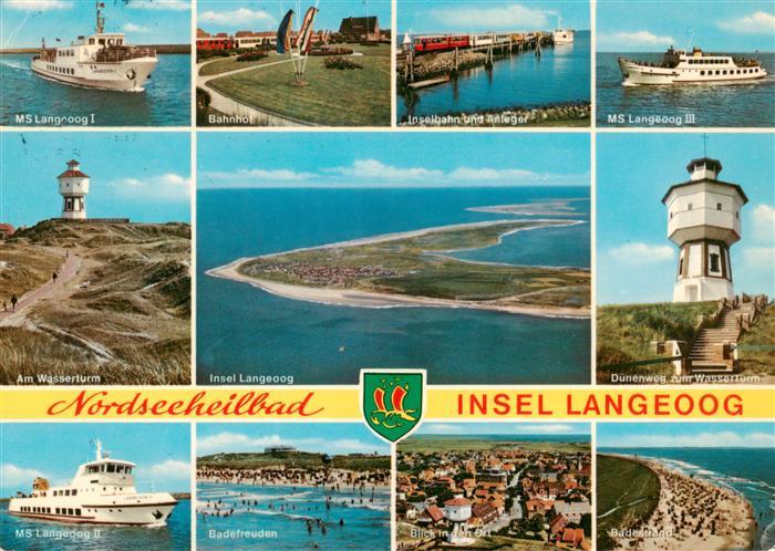 Langeoog Nordseebad MS Langeoog Bahnhof Inselbahn Wasserturm Fliegeraufnahme Due