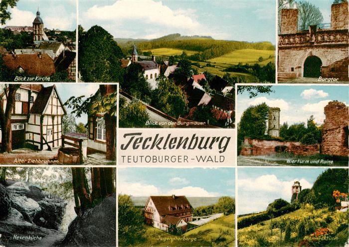 Tecklenburg Steinfurt NRW Teilansichten Kirche Ziehbrunnen Hexenkueche Schlucht