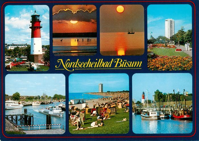 Buesum Nordseebad Leuchtturm Sonnenuntergang Parkanlagen Hochhaus Hotel Strand F