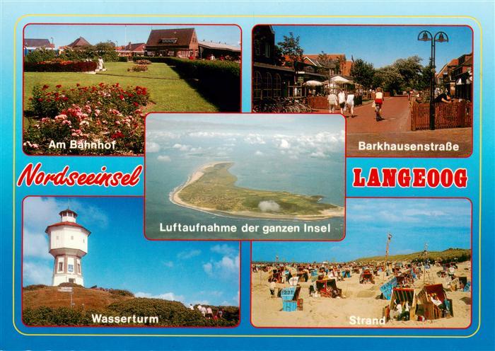 Langeoog Nordseebad Partie am Bahnhof Barkhausenstrasse Luftaufnahme Wasserturm