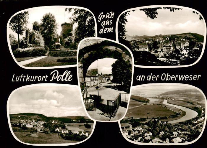 Polle Oberweser Teilansichten Ruine Luftaufnahme