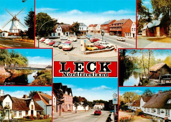 Leck Schleswig-Holstein Muehle Ortszentrum Kirche Fischteiche Augarten Hauptstra