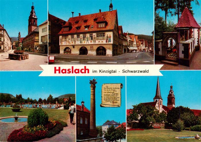 Haslach Kinzigtal Brunnen Rathaus Schwimmbad Storchenturm Kirche