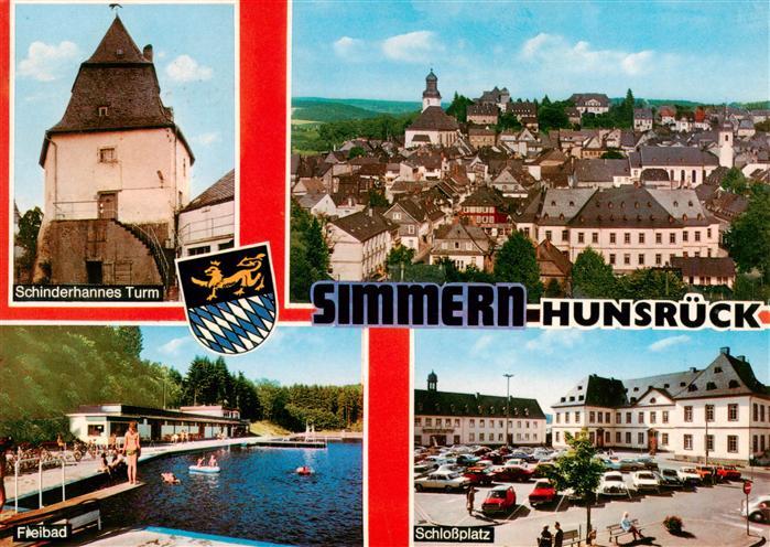 Simmern Hunsrueck Schinderhannes Ortsansicht Freibad Schlossplatz
