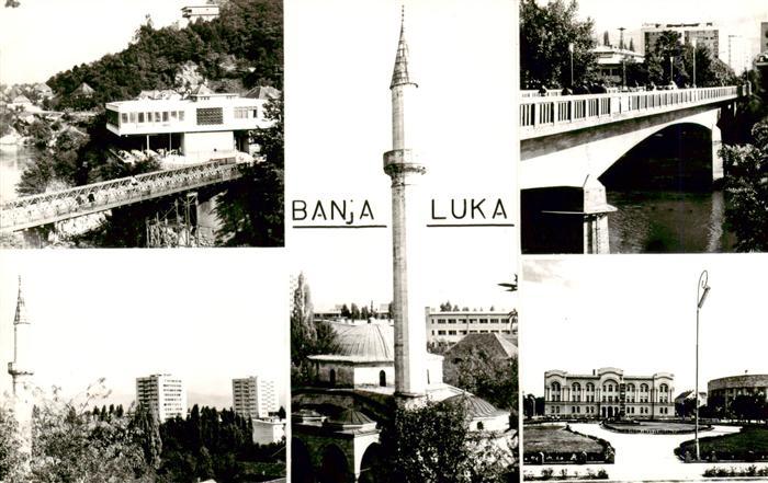 Banja Luka Banjaluka Bosnia Teilansichten Minarett Bruecke Schloss