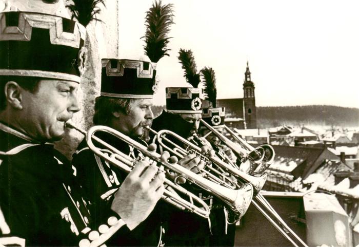 Schneeberg  Erzgebirge Turmblasen zur Weihnachtszeit