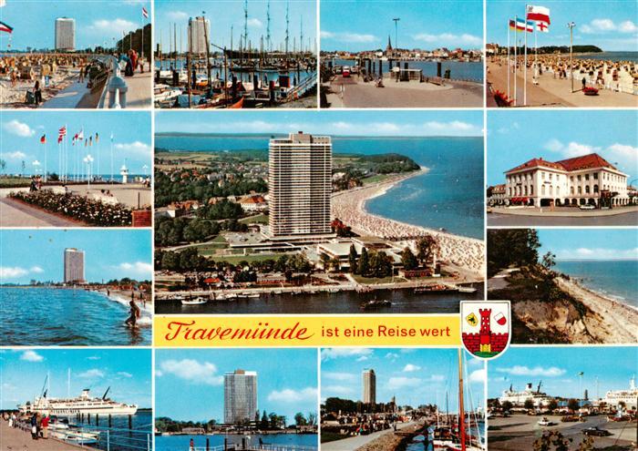Travemuende Ostseebad Strandpartien Promenade Bootshafen Faehrhafen Hotels