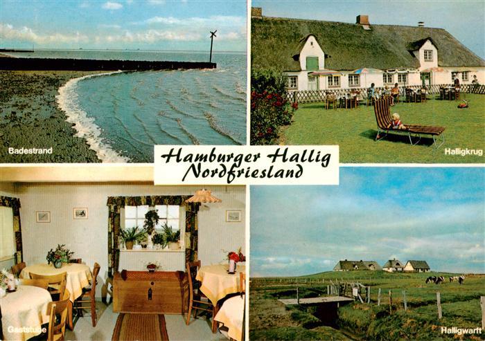 Hamburger Hallig Badestrand Halligkrug Gaststube Halligwarft