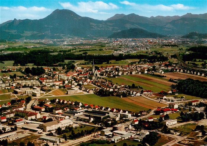 Freilassing Fliegeraufnahme mit Salzburg