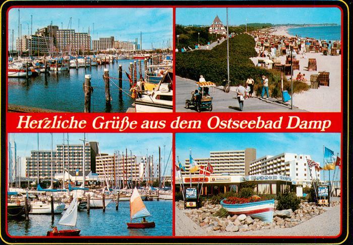 Damp Ostseebad Bootshafen Strandpartie Ortsansicht