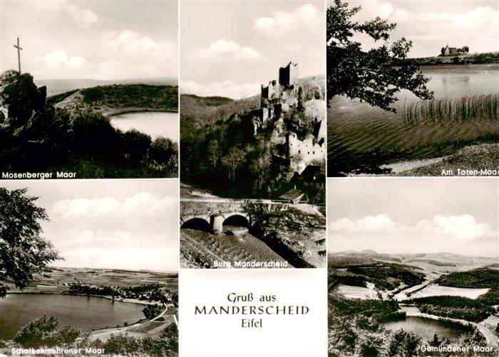 Manderscheid Eifel Mosenberger Maar Schalkenmehrener Maar Burg Manderscheid Am T