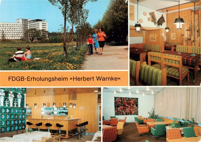 Klink Waren FDGB Erholungsheim Herbert Warnke Ansicht Jaegerzimmer Dachcafe Klub
