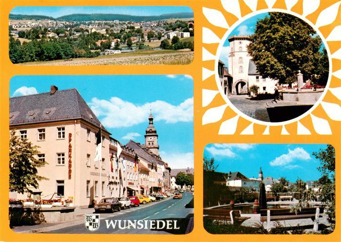 Wunsiedel Panorama Ortspartie Brunnen Stadttor Park