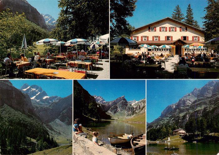 Weissbad IR Berggasthaus Seealpsee Terrasse Seepartie