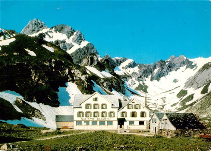 Weissbad IR Berggasthaus Meglisalp mit Altmann und Lisengrat