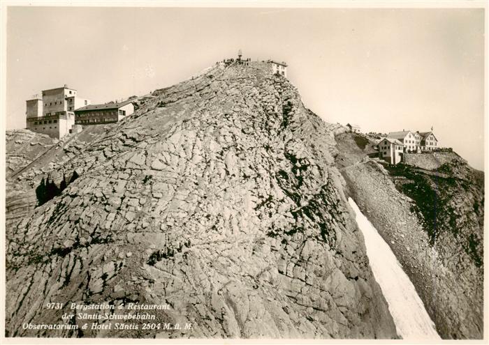 Saentis 2504m AR Bergstation und Restaurant Saentis Schwebebahn Observatorium Be