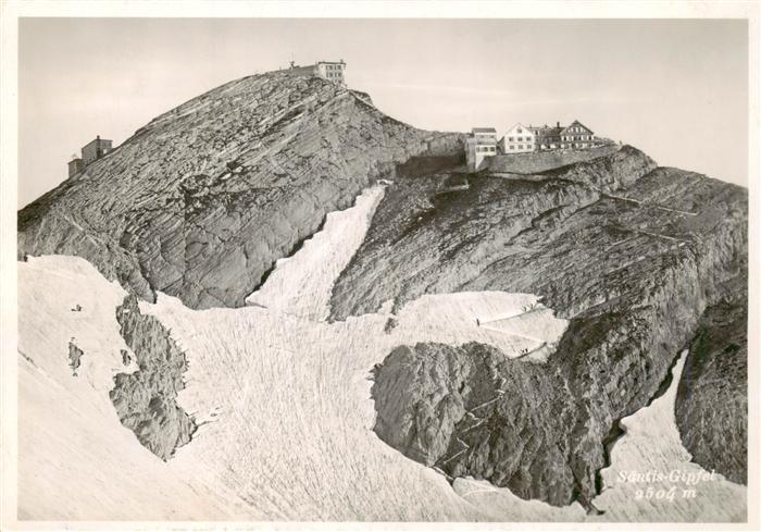 Saentis 2504m AR Berggasthaus Observatorium Bergstation Schwebebahn Appenzeller