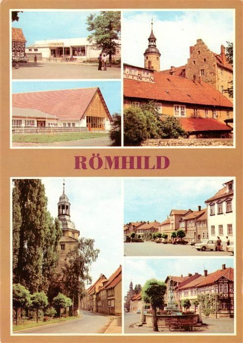 Roemhild Konsum-Kaufhalle Kulturhaus HO-Gaststaette Stadt Roemhild Schloss Stadt