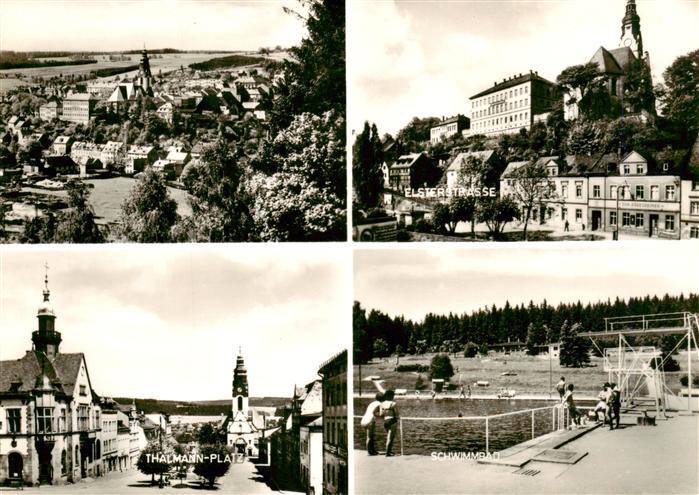 Adorf  Vogtland Stadtpanorama Elsterstrasse Thaelmann-Platz Freibad