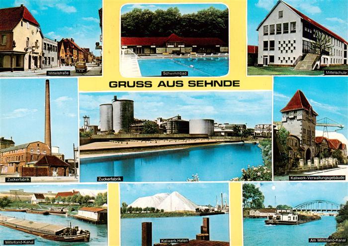 Sehnde Mittelstrasse Freibad Schule Zuckerfabrik Kaliwerk Mittellandkanal Hafen