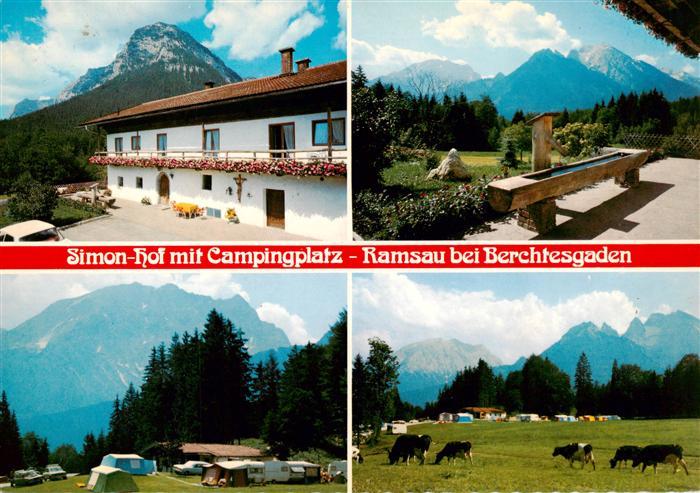 Ramsau  Berchtesgaden Simon Hof mit Campingplatz Panorama Brunnentrog