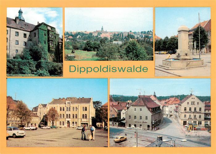 Dippoldiswalde Osterzgebirge Schloss Teilansicht Platz des Friedens Platz der Ju