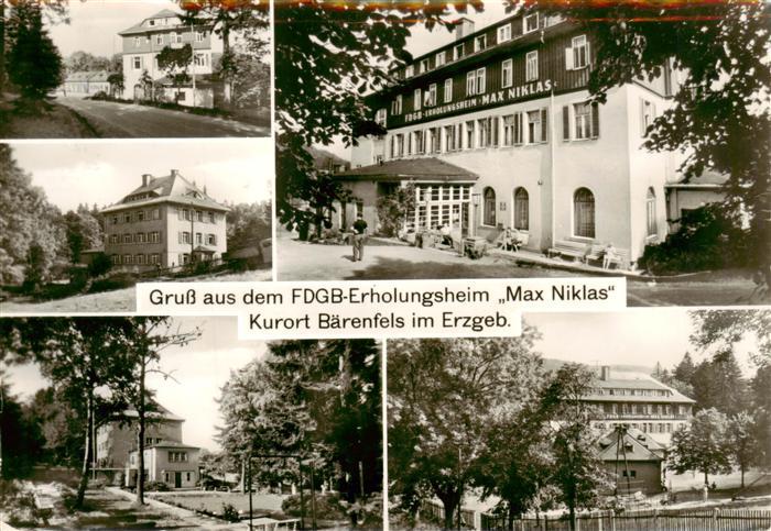 Baerenfels Erzgebirge Altenberg FDGB Erholungsheim Max Niklas Teilansichten