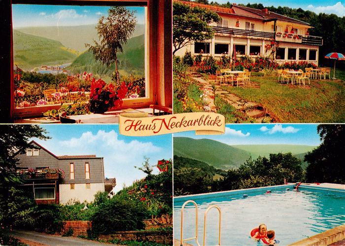 Eberbach Baden Neckar Hotel Pension Hoehencafe Neckarblick Panorama Schwimmbad