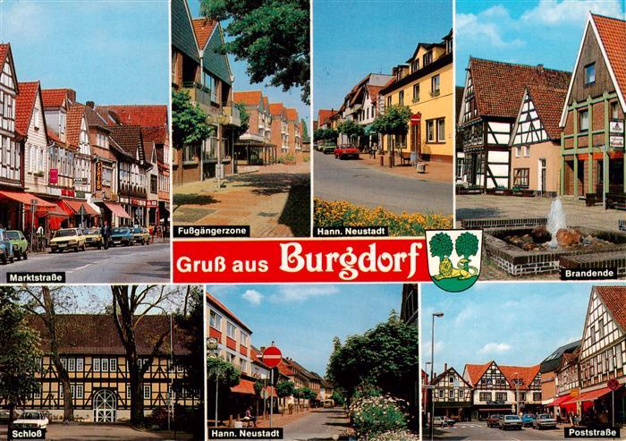 Burgdorf Hannover Marktstrasse Fussgaengerzone Hann Neustadt Brandende Schloss P