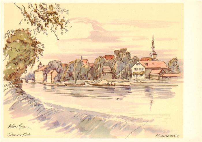Schweinfurt Mainpartie Kuenstlerkarte