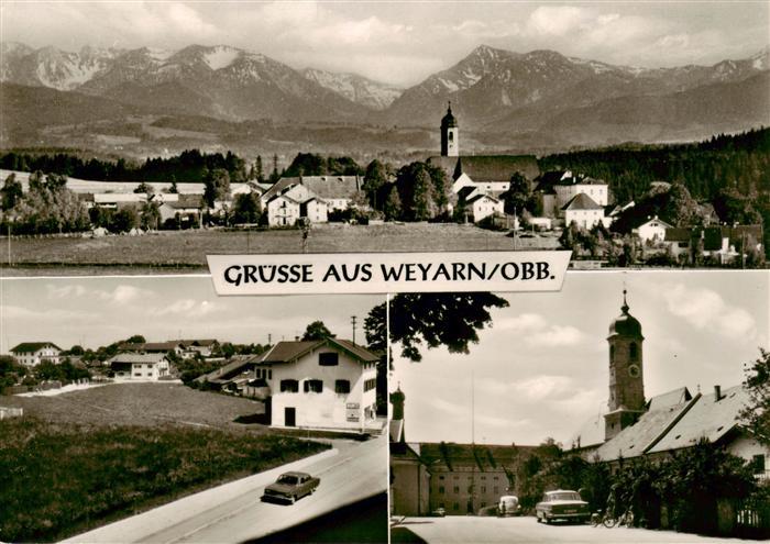 Weyarn Miesbach Bayern Panorama Teilansichten Kirche