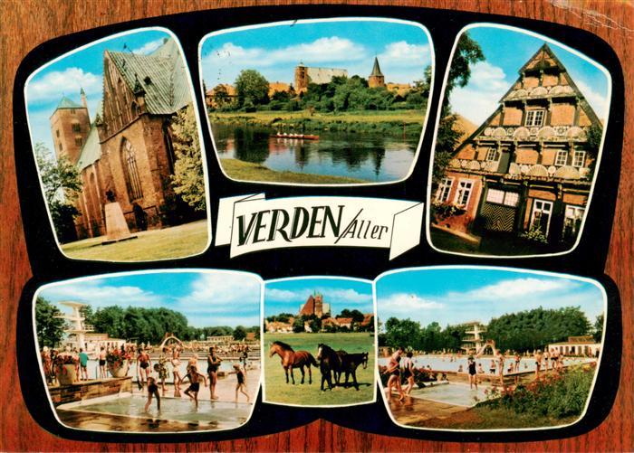 Verden Aller Schloss Kirche Allerpartie Schwimmbad Pferde