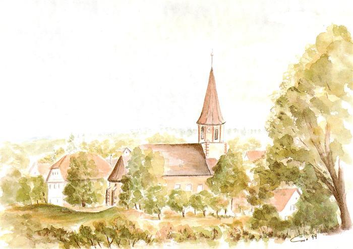 Moettlingen Kirche Kuenstlerkarte