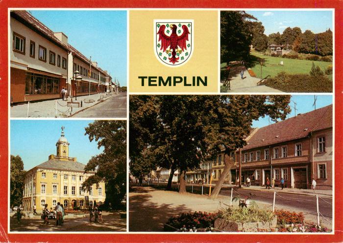 Templin Neubauten am Markt Uferpromenade am Templiner Kanal Rathaus Muehlenstras