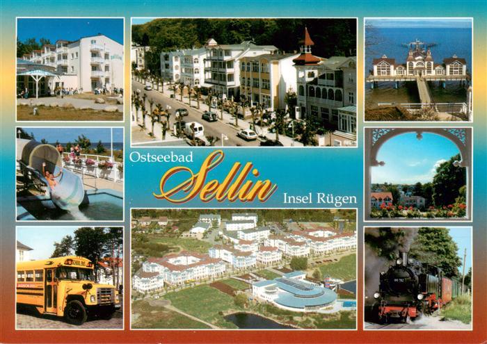 Sellin  Ruegen Hotel Wasserrutsche Schulbus Strassenpartie Fliegeraufnahme Seebr