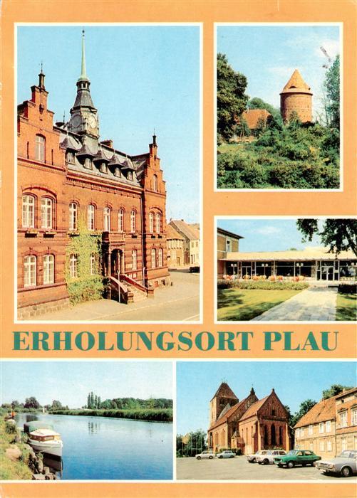 Plau See Rathaus Burgturm Ferienheim Ingenieurhochbau Berlin Partie an der Elde