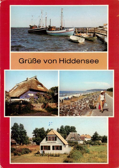 Vitte Hiddensee Hafen Blaue Scheune Duenendamm Dreimaederlhaus