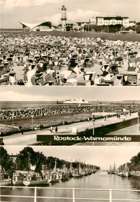 Warnemuende Ostseebad Blick zum Leuchtturm und Gaststaette Teepott Promenade Str