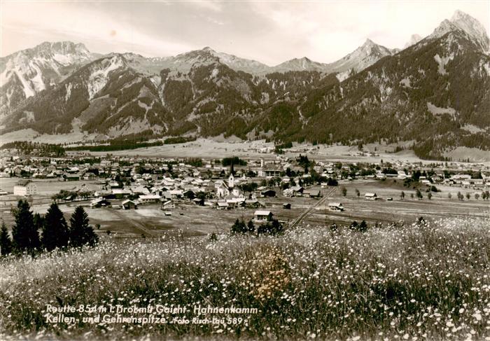 Reutte Tirol AT mit Gaicht Hahnenkamm Kellen und Gehrenspitze