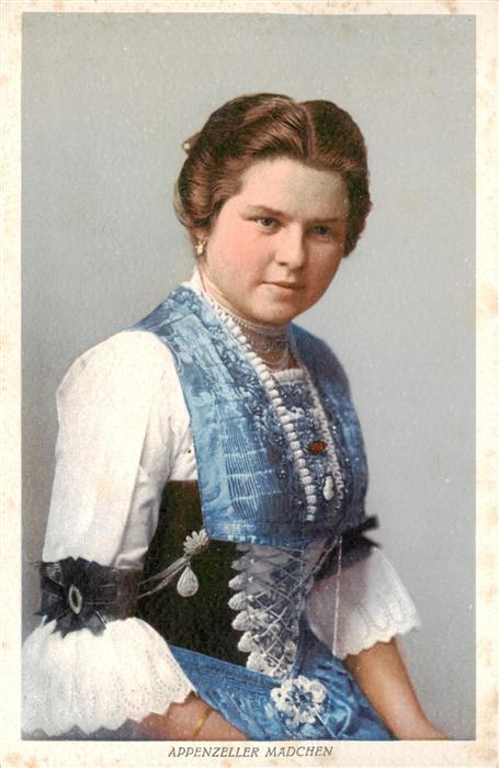 Trachten Schweiz Appenzeller Madchen Carl Kuenzli-Tobler Nr. 8315