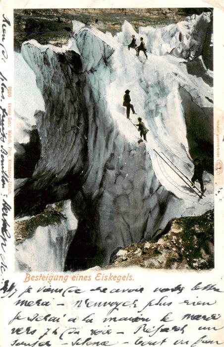 Bergsteigen Klettern Besteigung eines Eiskegels Schweiz Lauterbrunen