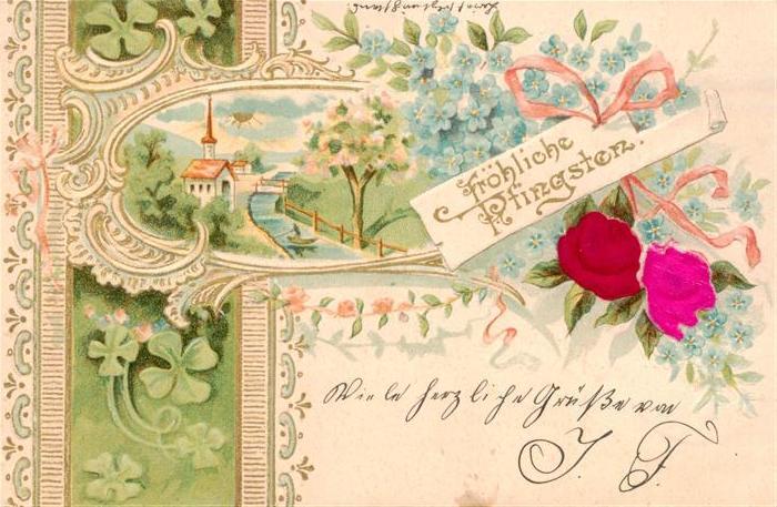 Pfingsten Pentecost Pentecote Froehliche Klee Blume