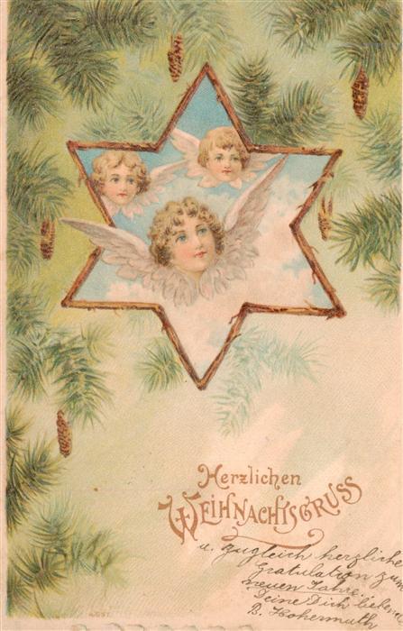 Weihnachten Engel Litho
