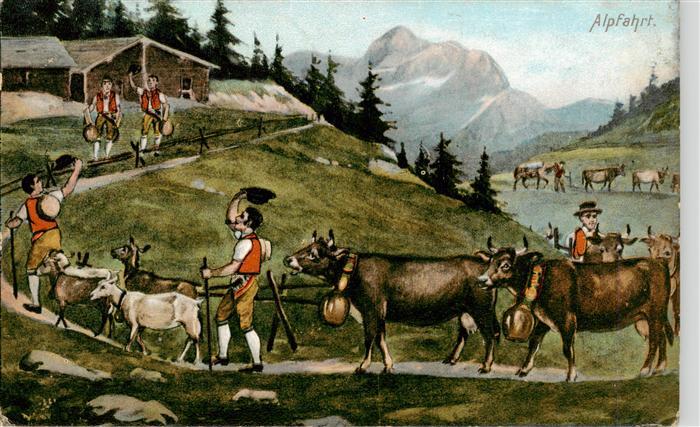 Verlag Kuenzli Zuerich Nr. 1760 Alpfahrt Kuehe
