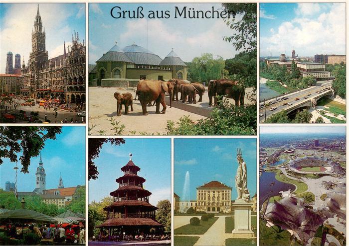 Muenchen Bayern Zoo Museum Schloss Olympiagelende Rathaus
