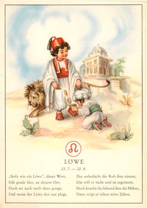 Sternzeichen Zodiac Sign Signe Zodiaque Loewe ila Sort. 510/8