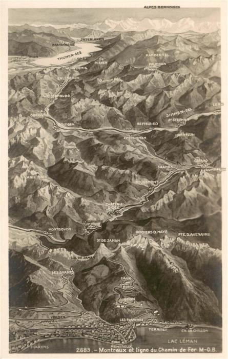 Montreux  VD et ligne du Chemin de Fer