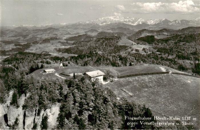 Steg Toesstal ZH Gasthaus Hoernli Kulm mit Vorarlbergeralpen und Saentis